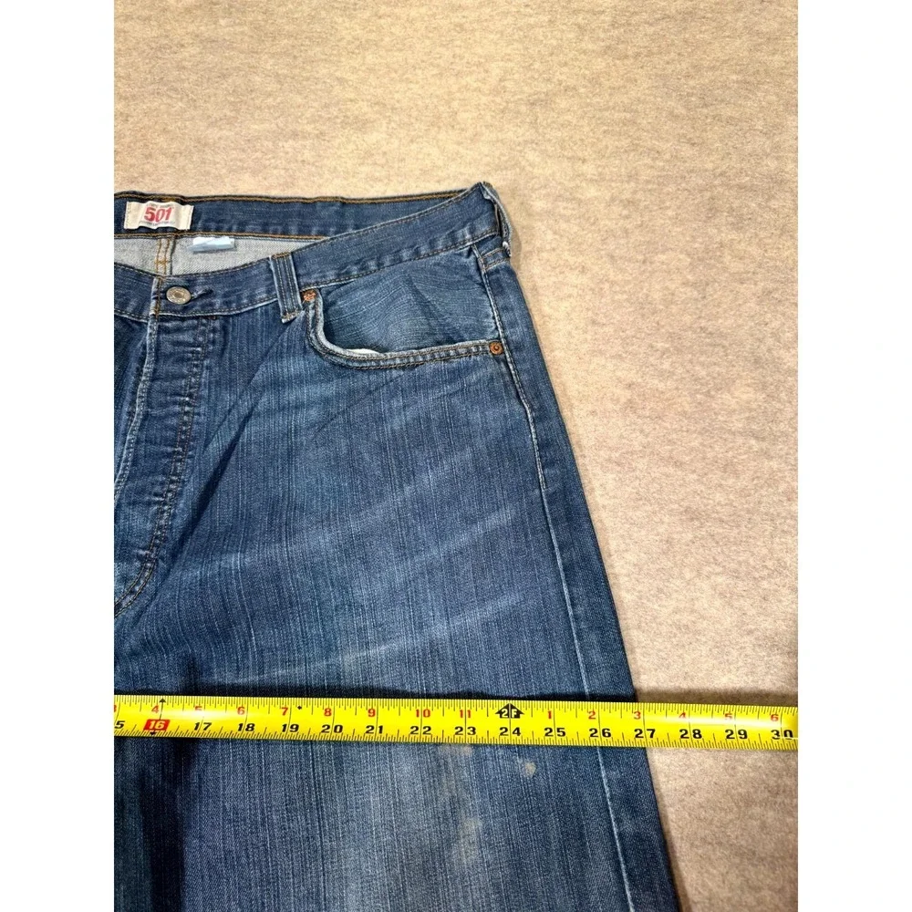 Vintage Levis 501 Original Straight Leg Jeans Mens 42x32 Blue Denim Distressed